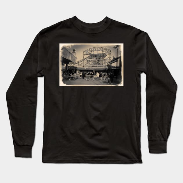 People at Coney Island by the Wonder Wheel Long Sleeve T-Shirt by Reinvention